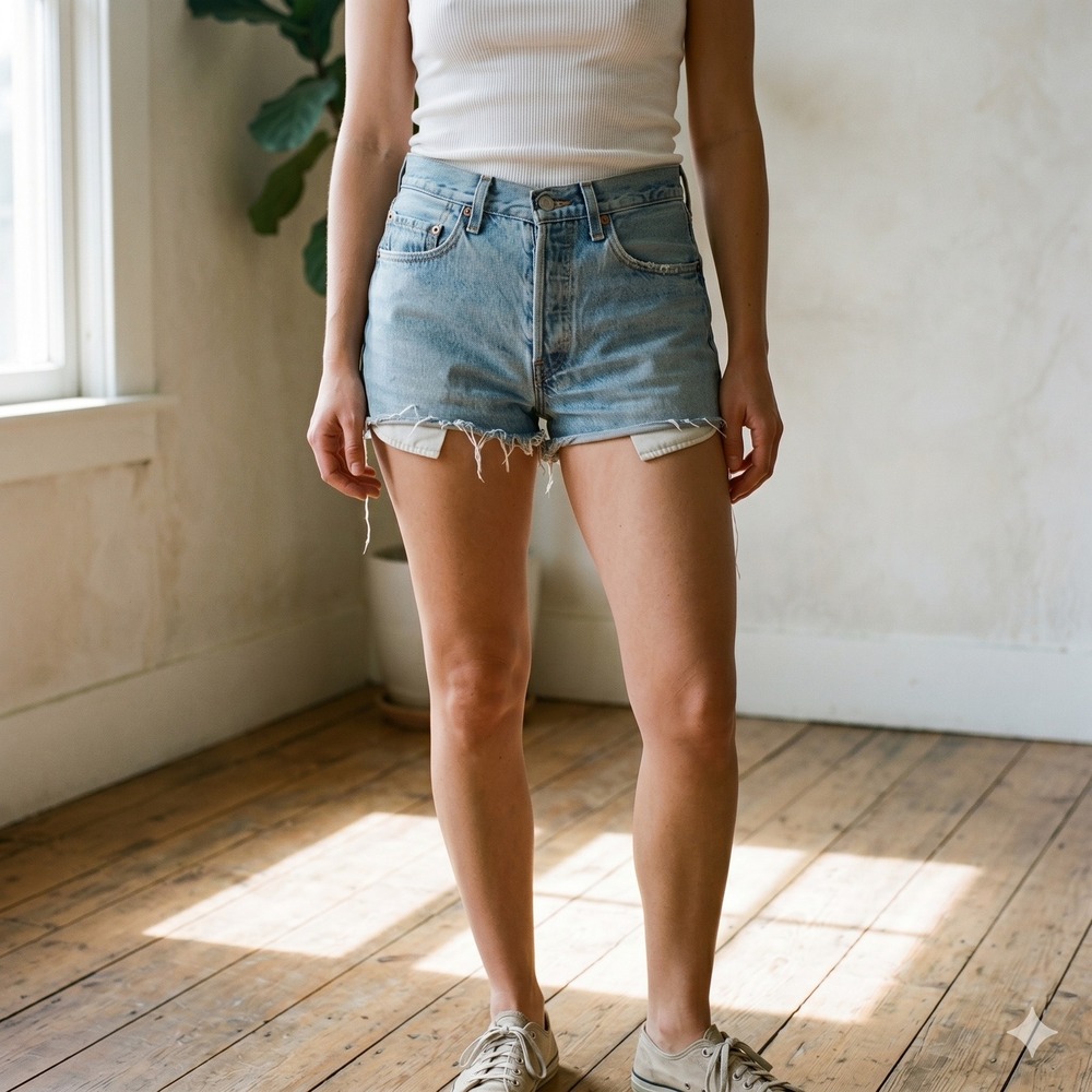 Vintage 90s Levi's 501 Shorts Womens 27 Light Wash Distressed Cut Off Grunge